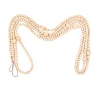 Guirnalda De Perlas De Madera Navidad - 365cm Guirnalda Rústica Estilo Casa De Campo | Corona Vintage Boho Color Madera Natural | Decoración Árbol De Navidad Para Chimenea, Terraza, Armario, Interior