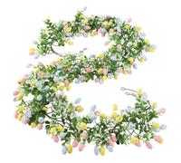 Guirnalda de Primavera con de Huevos 2 Piezas de decoración de Huevos Artificiales de Pascua Cuelgue, cuelgue o envuelva, no se Necesitan Herramientas Reutilizable Que se almacena