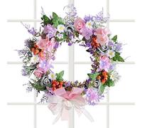 Guirnalda de Primavera | Decoración Romántica de Corona Floral | Guirnalda de Flores Artificiales,para Pared Puerta Hogar Interior Exterior Porche Jardín