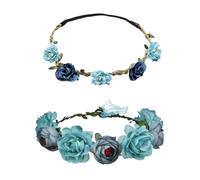 Guirnalda De Rosas De 2 Piezas, Diadema Para Mujer, Decoración De Guirnalda Azul, Joyería De Pelo De Rosas De Simulación, Accesorios De Tiro
