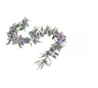 Guirnalda de rosas de estilo natural para fondos de sesión de fotos, configuraciones de estudio y creación de contenido de redes sociales (morado)