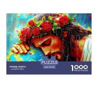 Guirnalda de Rosas Rojas Retrato Artístico Colorido Puzzle de 1000 Piezas Papel para Adultos Relajación Decoración 70x50cm/1000pcs