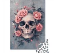 Guirnalda de Rosas Rosadas Puzzle de 1000 Piezas Papel Puzzle para Adultos Estilo Vintage Decoración Regalo Relajante Familiar 38x26cm/1000pcs