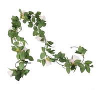 Guirnalda de rosas y peonías de seda de ratán de 200 cm para decoración de boda, fiesta, pared, hogar, jardín (F)