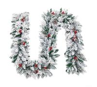 Guirnalda decorativa de interior para entornos festivos con elementos navideños clásicos, adecuada para chimeneas, puertas y barandillas (1,8 metros)