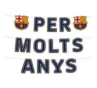 Guirnalda Decorativa FC Barcelona para Cumpleaños y Fiestas - Decoración Barça Infantil, Fiesta Futbolera, Habitación y Celebraciones | Varios Diseños (per MOLTS ANYS)