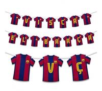 Guirnalda Decorativa FC Barcelona para Cumpleaños y Fiestas - Decoración Barça Infantil, Fiesta Futbolera, Habitación y Celebraciones | Varios Diseños (VISCA EL Barca)