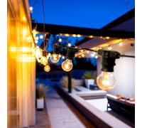Guirnalda Exterior con Bombillas LED B22 Filamento A60 5m IP44 Negro