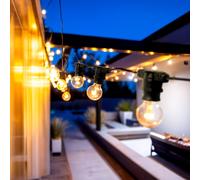 Guirnalda Exterior con Bombillas LED B22 Filamento A60 5m IP44 Negro