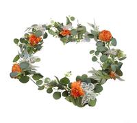 Guirnalda floral artificial de 180 cm con tallos de plástico y 6 mariposas 3D para boda, entrada, jardín, camino y decoración de pared (E)