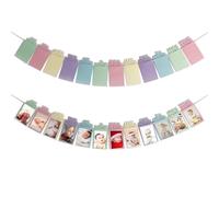 Guirnalda Fotos, Bebé Decoración Cumpleaños 1 Año, Tarjetas Cuerda Yute Pegamento, Pancarta Fiesta Cumple Mes Regalo Recuerdo Recién Nacidos (color)