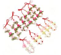Guirnalda india Haar Mala para ídolo - Juego de 4 piezas artificiales pequeñas Haar Mala con cuentas Hiudu God estatua accesorios Pooja Sringar artículo adorno para Diwali Festival tradicional indio