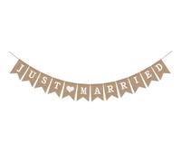 Guirnalda Just Married, Banderines Decorativos Boda, Pancarta Just Married, Yute Banner para Bodas Decoración Fotográficos