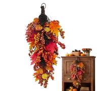 Guirnalda Lágrima Guirnalda Decorativa Artificial Colgante Estacional | Corona Artificial Con Piñas Y Bayas Adecuado Para Decoración Otoñal En Festivales, Ventanas, Paredes, Y Chimeneas