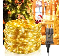 Guirnalda Luces 20M 200 LEDs, Cadena de Luces 8 Modes y Luz ajustable con Enchufe, Luce Navidad Impermeable IP65 para Navidad, Habitacion, Fiesta, Jardín, Bodas, Compleaños, Balcón - Blanco Cálido
