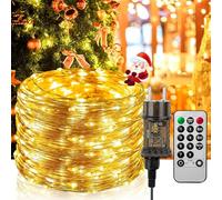 Guirnalda Luces 20M 200 LEDs, Cadena de Luces 8 Modes y Luz ajustable con Enchufe, Luce Navidad Impermeable IP65 para Navidad, Habitacion, Fiesta, Jardín, Bodas, Compleaños, Balcón - Blanco Cálido
