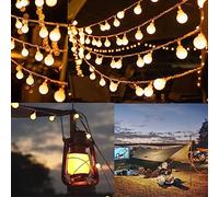 Guirnalda Luces 5M 50LED Cadena de Luces con Bola para Habitacione Decorativa Guirnalda Luminosas para Jardín, Boda, Fiesta Navidad Exterior y Interior