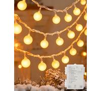 Guirnalda Luces, 6M 40 LED de Cadena de Luces Para Exterior/Interior, 40 bombillas LED Blanco Cálido, 8 Efectos de Luz, Ideal para Decorar Habitación Infantil, Balcones, Jardín, Casas, Bodas, Navidad