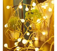 Guirnalda Luces 6M 40LED, 2 Modos de Iluminación, Luz de Hada Impermeable Blanco Cálido, Luminosas Exterior Interior Decorativa, Guirnalda Luces Led para Balcones, Jardines, Boda, Fiesta de Navidad