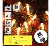 Guirnalda - luces de columna de burbujas G50, bajo voltaje, blanco cálido, 10 m, IP44, apta para interior y exterior.*