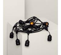 LEDKIA LIGHTING Guirnalda Luces Exterior con 8 Portalámparas E27 5.5m Negro IP65 Negro | Ideal para Navidad