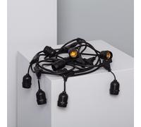 LEDKIA LIGHTING Guirnalda Luces Exterior con 8 Portalámparas E27 5.5m Negro IP65 Negro | Ideal para Navidad