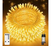 Guirnalda Luces Exterior Interiores Luces Navidad Exterior 10M/40M/60M con y Minuterio, 8 Modos de Iluminación, Función Memoria, IP44, para Decoración del Hogar, Navidad, Jardines, Bodas y Fiestas