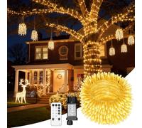 Guirnalda Luces Exterior Interiores Luces Navidad Exterior 10M/40M/60M con y Minuterio, 8 Modos de Iluminación, Función Memoria, IP44, para Decoración del Hogar, Navidad, Jardines, Bodas y Fiestas