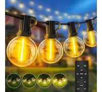 Guirnalda-Luces-Exterior-Jardín-Led 20M G40 Bombillas 65.5ft Luz Exteriores Guirnaldas Dimmable IP44 Impermeable Conectable Terraza Iluminacion Exteriors Lampadas para Navidad Fiesta Pergolas