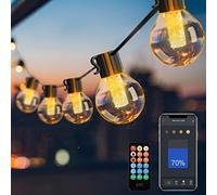 Guirnalda Luces Exterior Regulable Inteligente- APP&Remoto Control 15M Guirnaldas Luminosas 25 G40 Led Bombillas, Impermeable IP65 Interiores Decorativas para Jardín, Terraza, Patio, Festivales, Cafe