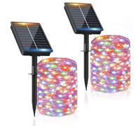 Guirnalda Luces Exterior Solar - 2 x 16M 160 LED Guirnaldas Luces Solares Exterior IP65 Impermeables de Colores 8 Modos Luce Solares LED Exterio Interior Jardin Terraza Bodas Fiestas Festivales