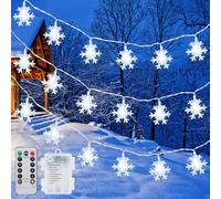 Guirnalda Luces Interior, 6M 40LED Copo de Nieve Cadena de Luces de Navidad a Pilas 8 Modos Impermeable Luces Navidad Interior, Decoración del Navidad Exterior, Luces Decorativas Habitacion, Jardín