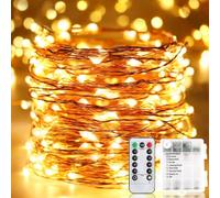 Guirnalda Luces LED con Batería, 30M 300 LEDs Iluminación Luces a Pilas, Luminoso Impermeable Exterior Interior Cadena de Luces para Decoración Bodas, Árbol de Navidad, Jardín, Boda, Blanco Cálid