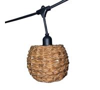 Guirnalda luminosa conectable para exteriores con pantalla de poliratán estilo bohemio, 7 bombillas de filamento E27 LED blanco cálido PINE LIGHT 6 m