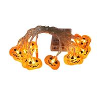 Guirnalda luminosa de calabaza, decoración luminosa de calabaza, fantasma, para exterior, guirnalda con pilas de temporada, para fiesta, jardín, pared, ventana, valla terraza y árbol