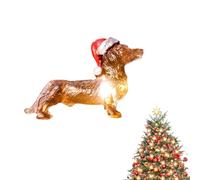 Guirnalda luminosa de Navidad - Figuras de Dachshund de resina, decoraciones LED transparentes, sin peligro para el interior, iluminación de ambiente de vacaciones, regalo decorativo, ideal para el