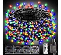 Guirnalda luminosa de Navidad para interior y exterior, alimentada por electricidad - 25 m, 250 LED, luces de árbol de Navidad de colores, regulable con mando a distancia, 8 modos, temporizador