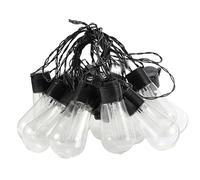Guirnalda luminosa decorativa solar Guirnalda luminosa con bombilla de gota de agua, adecuada para decoración de patio de jardín al aire libre, decoración de fiesta (blanco, bombilla solar 20 luces)