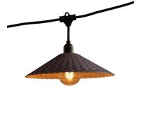 Lumisky Guirnalda Luminosa Exterior conectable de 10 m con 20 Bombillas LED filamento E27 Blanco cálido VINTY Light y Pantalla de Metal Estilo Vintage, Negro