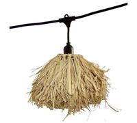 Guirnalda luminosa exterior conectable de 6 m con 7 bombillas LED filamento E27 blanco cálido FRUFRU LIGHT Pantalla de yute bohemio