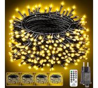Guirnalda luminosa para árbol de Navidad, interior y exterior, alimentada por electricidad - 25 m, 250 LED, 8 modos, regulable, impermeable, decoración navideña, guirnaldas luminosas para exteriores