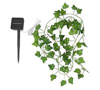 Guirnalda luminosa solar exterior, 10 m, 100 ledes, hiedra artificial, guirnalda luminosa solar con 8 modos, IP65, impermeable, guirnalda hiedra solar para jardín, terraza, balcón o Navidad, boda