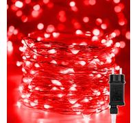 Guirnalda luminosas, Cadena de luces 20M 200 LEDs Alambre de cobre con 8 Modo, Exterior Impermeable para Navidad decoración Interior e Exterior, Árbol, Fiestas, Bodas, Jardín, Casa, Halloween, Rojo