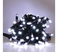 Guirnalda navideña 100LED blanco hielo,todas intermitentes, para exteriores IP4