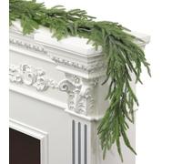 Guirnalda Navideña Con Forma De Manto - Corona De Pino Verde Artificial De 1,8 Cm/5,91 Pies | Decoraciones Navideñas De Invierno Para Manto, Chimenea, Puerta Delantera, Mesa, Porche, Patio, Entrada, S
