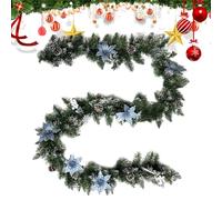 Guirnalda Navideña con Piñas - Guirnalda Navideña de 2.7 Metros con Piñas y Bayas - Decoración Estacional para Cocina Estantería Patio Fiestas