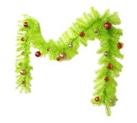 Guirnalda Navideña De Pino Artificial Realista De 2,7 M, Resistente A Los Rayos UV | Corona Artificial Con Cuentas Rojas Y Doradas Para Escaleras, Porches, Chimeneas, Ventanas, Mesas, Puertas, Barandi