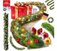 Guirnalda navideña KESSER® de 10 m con iluminación, 200 LED, Temporizador, Cadena LED con 8 Modos de iluminación, iluminación navideña, decoración navideña para Interior y Exterior.