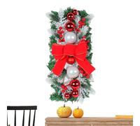 Guirnalda Navideña Para Escalera,Decoración Estacional Con Follaje - Colgante Navideño Con Lazo Para Escaleras | Para Escaleras Pared Interior Porche Ventana Repisa De Chimenea Cocina Hogar Casa De Ca