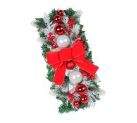 Guirnalda Navideña Para Escalera | Decoración Estacional Con Follaje,Guirnalda Con Lazo De Navidad Colgante,Para Escaleras Puerta Pared Interior Repisa Cocina Hogar Casa De Campo Ventana Chimenea